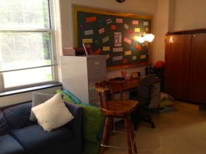 Quiet classroom before the day begins.